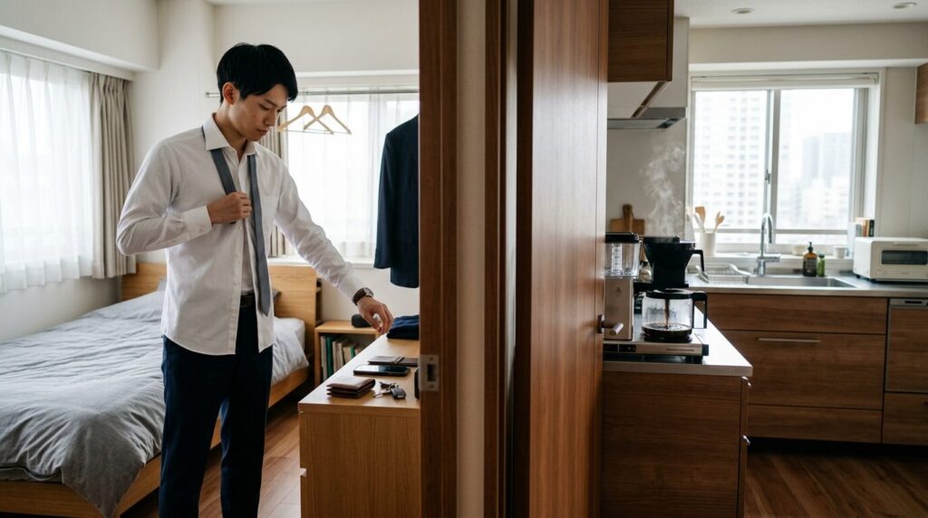 朝の準備中に自動でコーヒーを淹れてくれる時短の便利さ