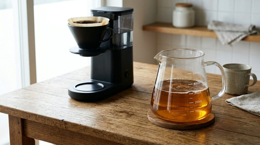 目盛り付きのガラス製コーヒーサーバー