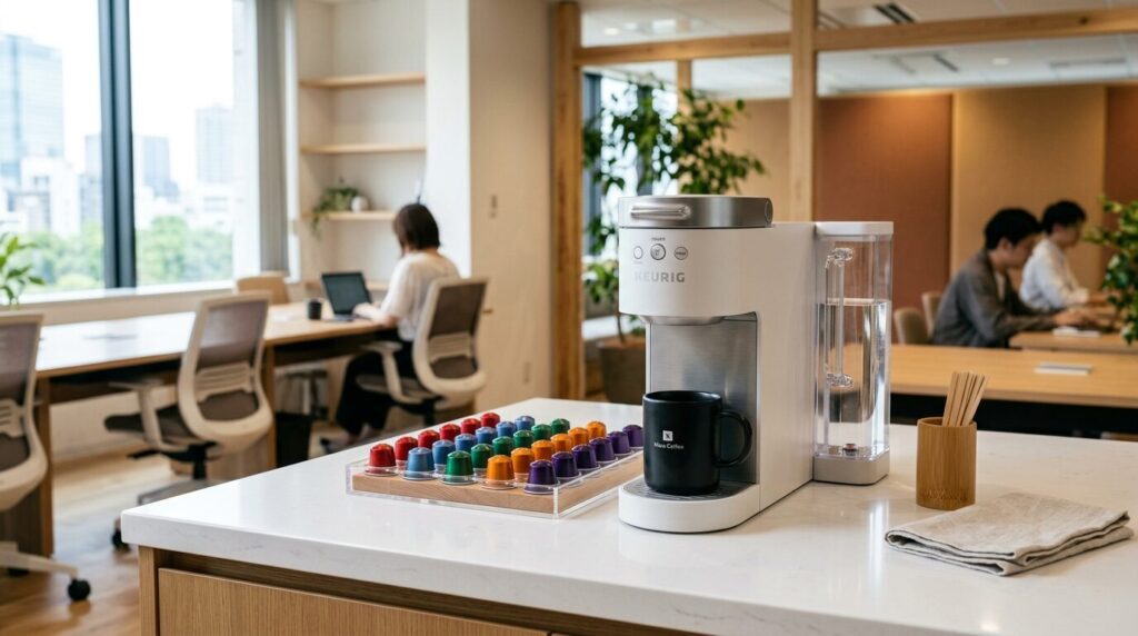 簡単操作のカプセル式コーヒーメーカーと専用カプセル