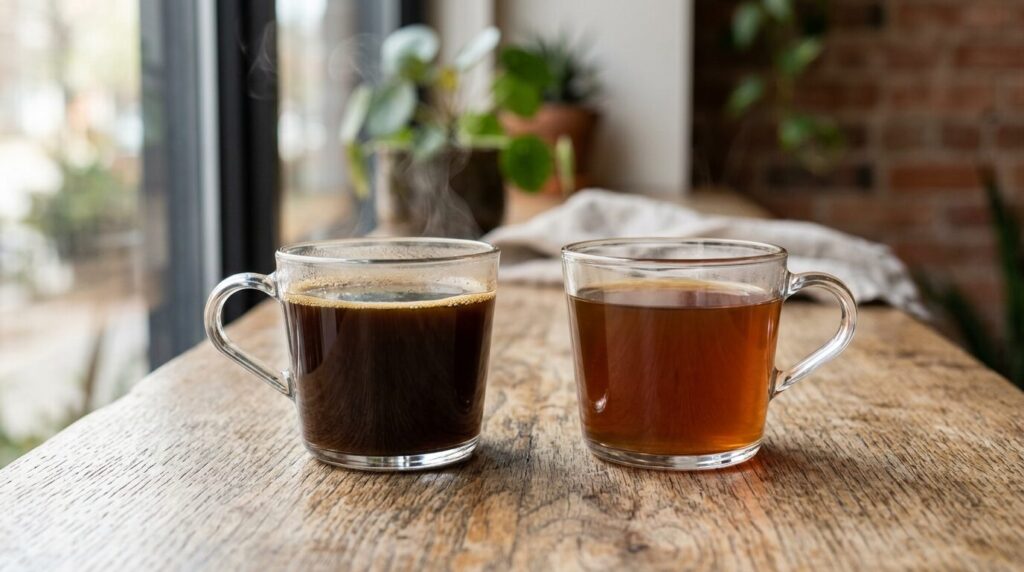 蒸らし機能ありとなしで淹れたコーヒーの濃度比較