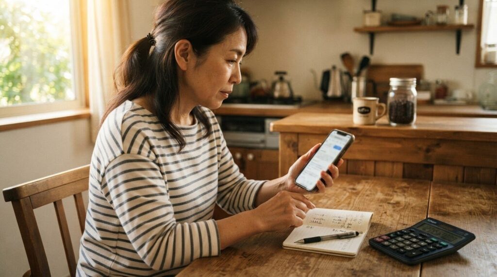 スマートフォンでコーヒーメーカー部品の型番を検索する購入前イメージ